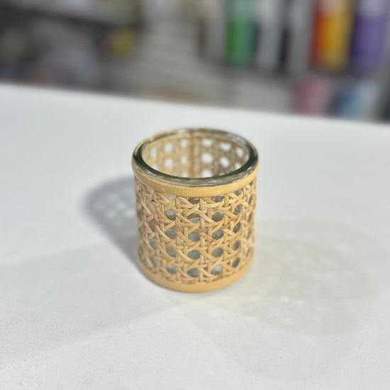 Cane Webbing Candleholder