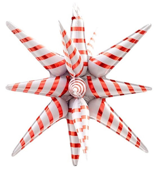36" Red and White Stripe Starburst