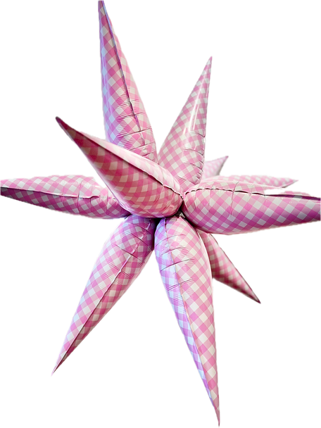 40" Pink Gingham Starburst