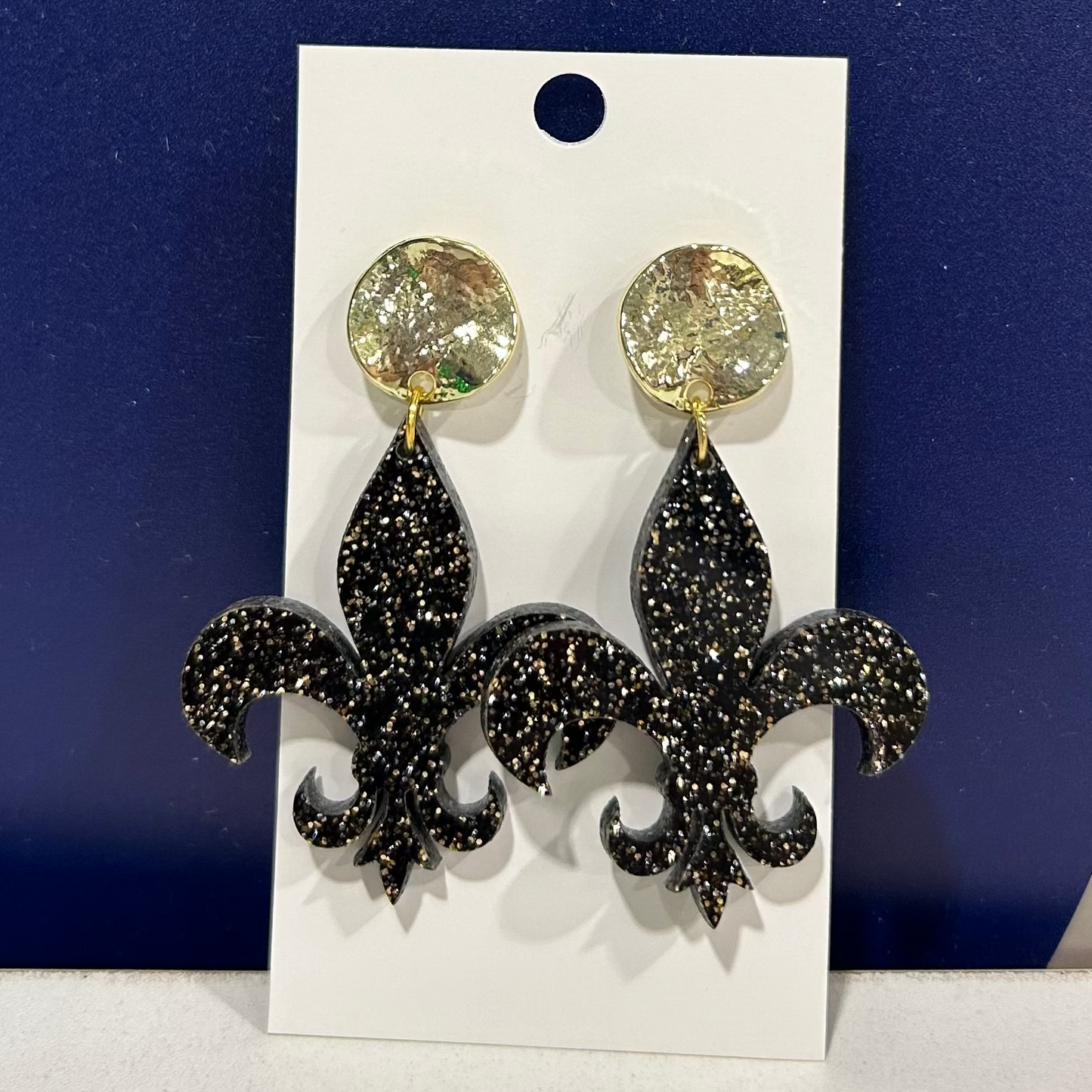 Glitter Fleur de Lis Earrings