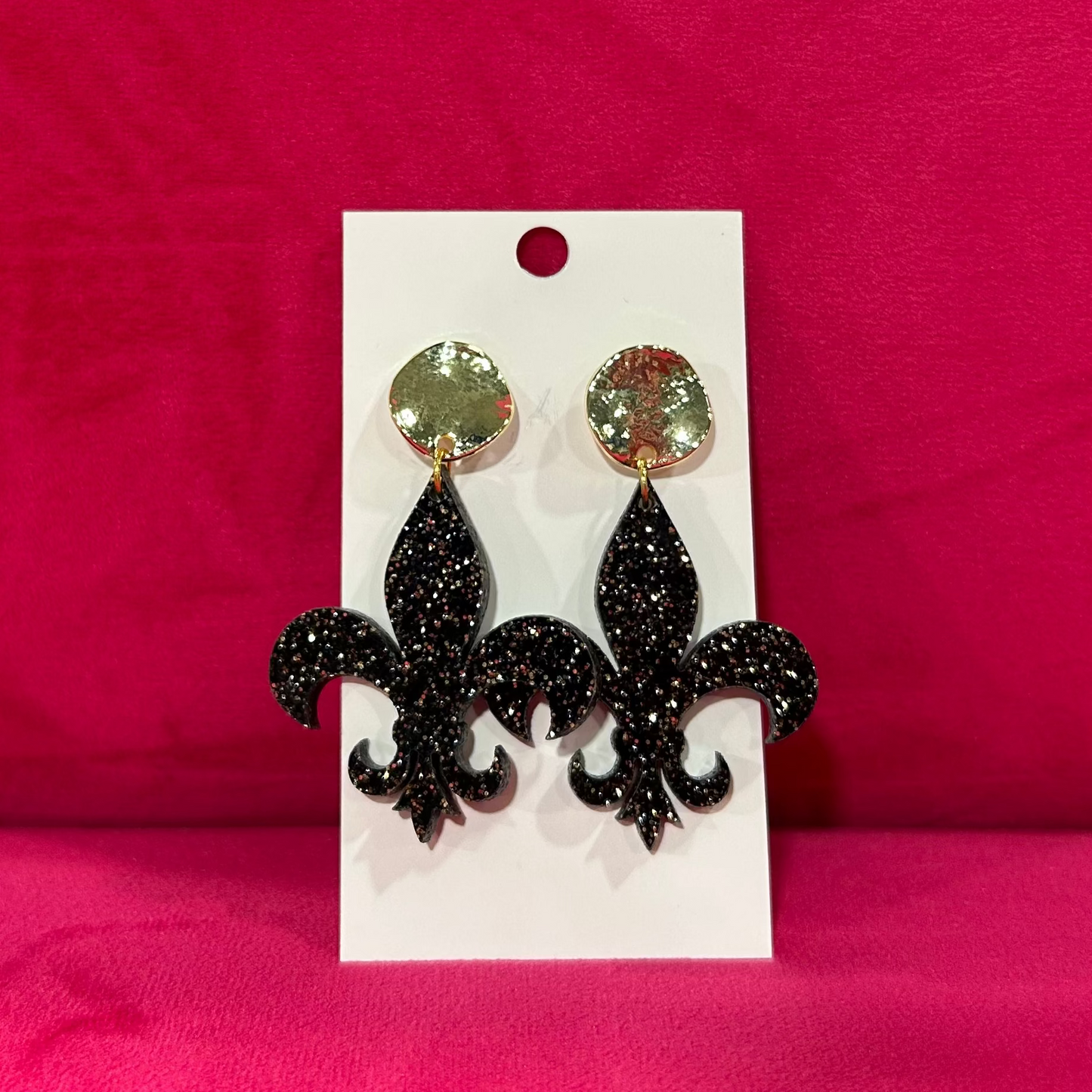Glitter Fleur de Lis Earrings