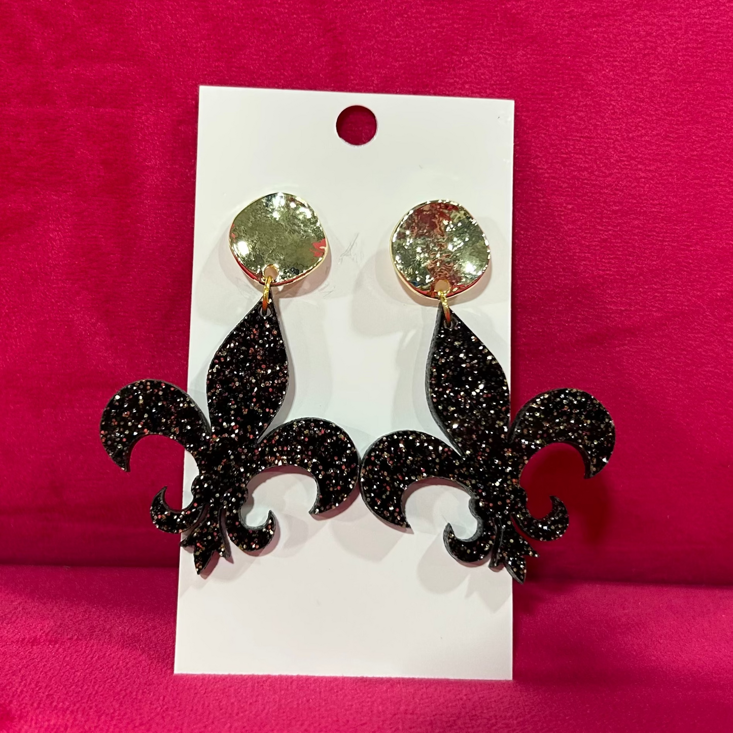 Glitter Fleur de Lis Earrings