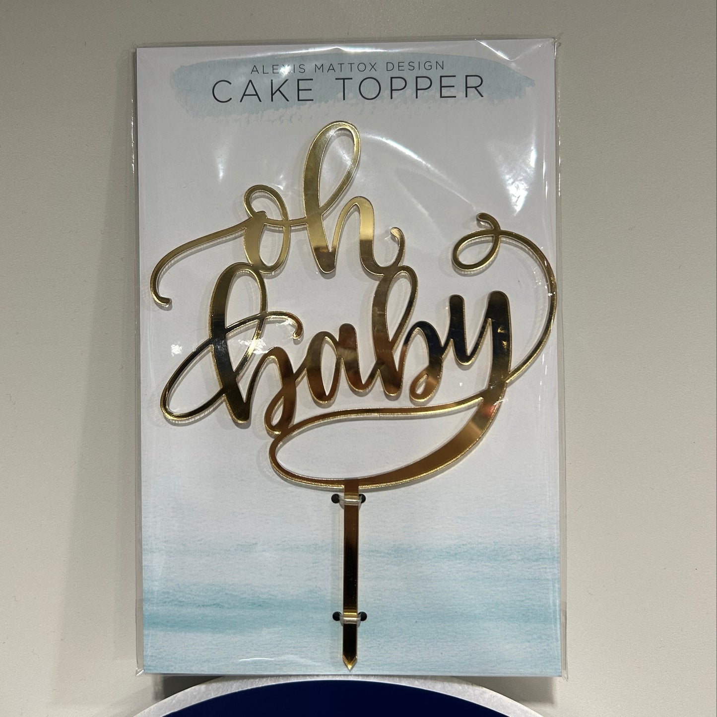 Oh Baby Gold Mirror Cake Topper