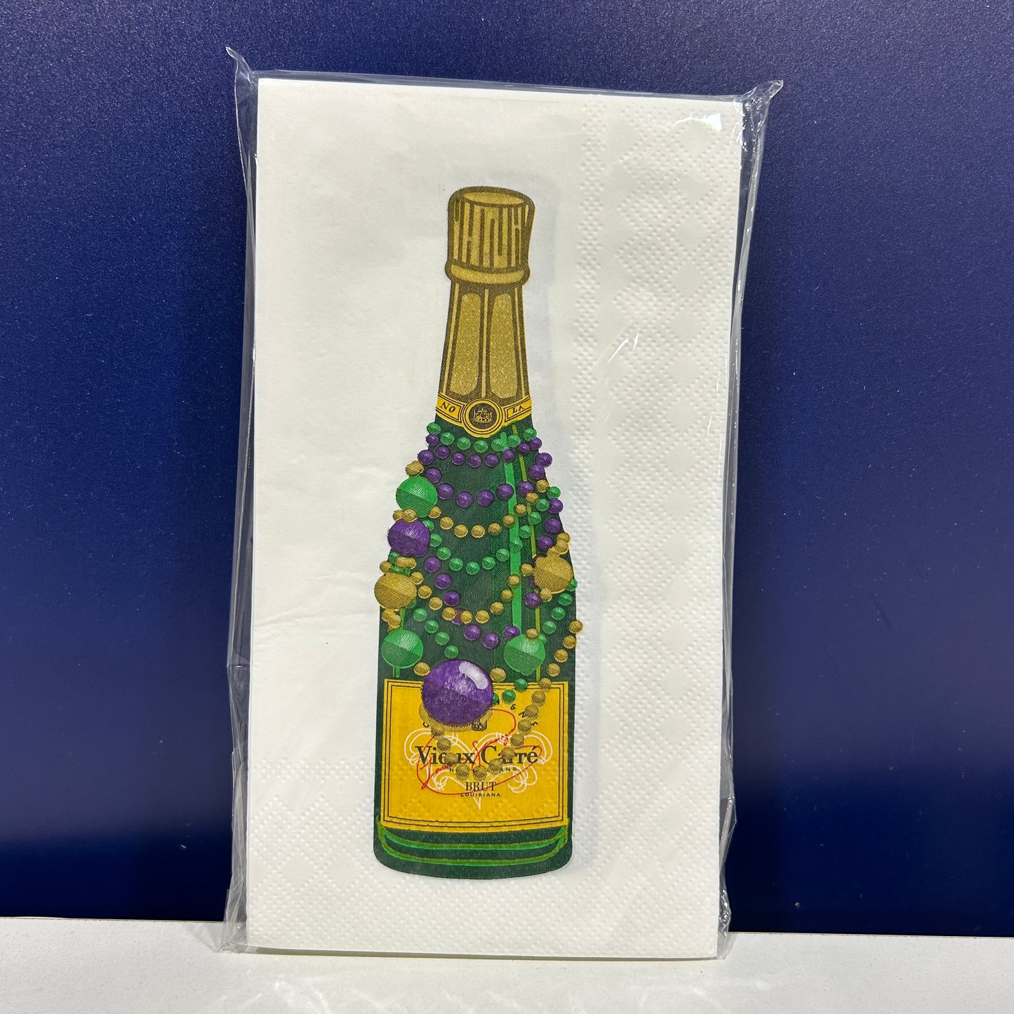 Mardi Gras Champagne Bottle Guest Napkins