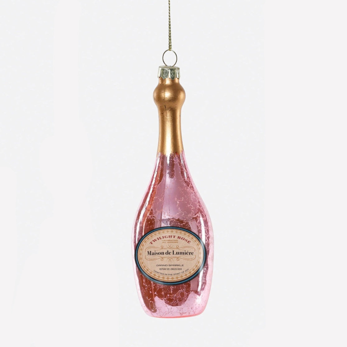 Glass Champagne Bottle Ornament