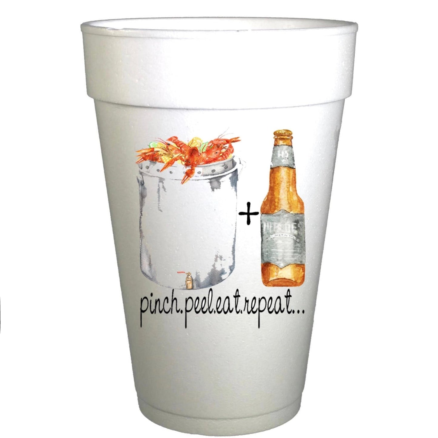 Pinch Peel Eat Repeat Foam Cups