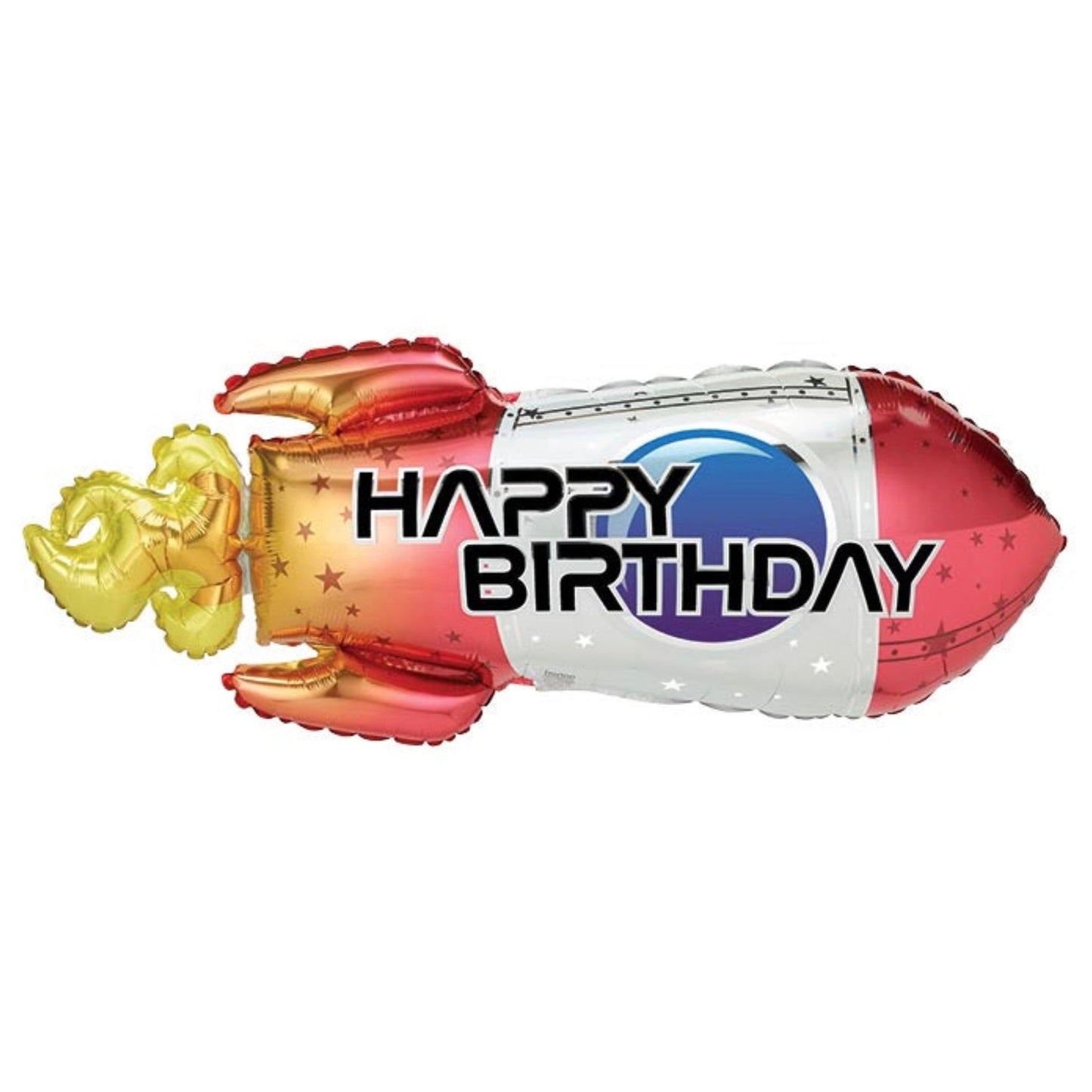 28" Happy Birthday Rocket Mylar