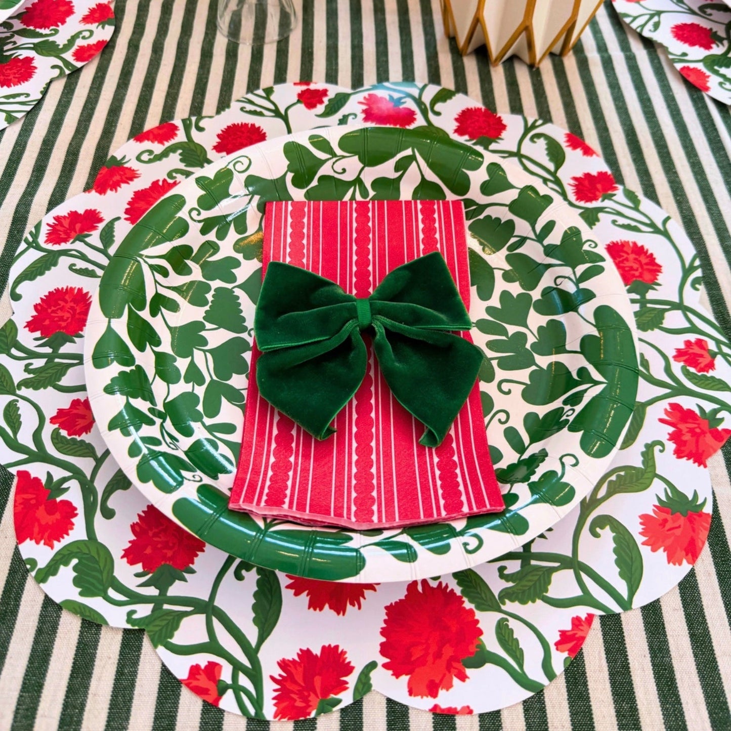 Red Stripe Linen-Feel Guest Towels