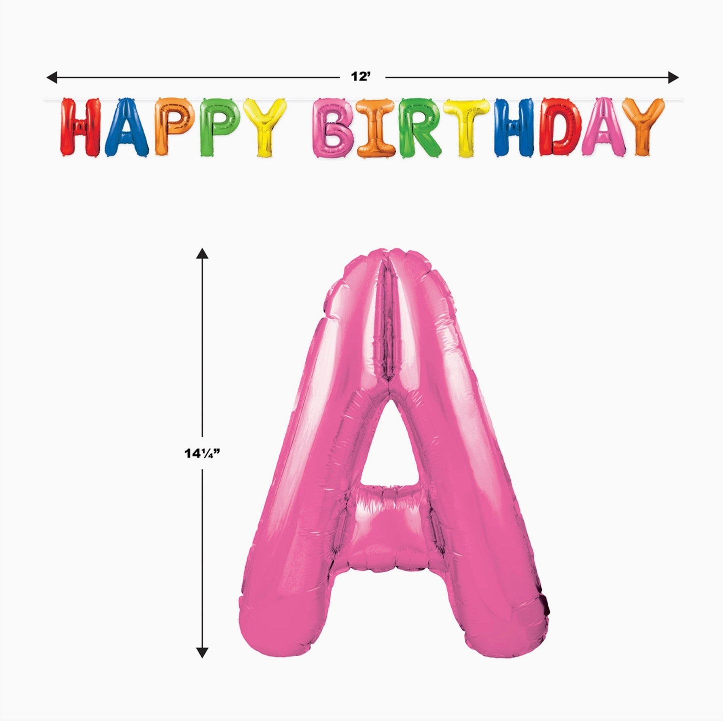 Rainbow Happy Birthday Mylar Garland