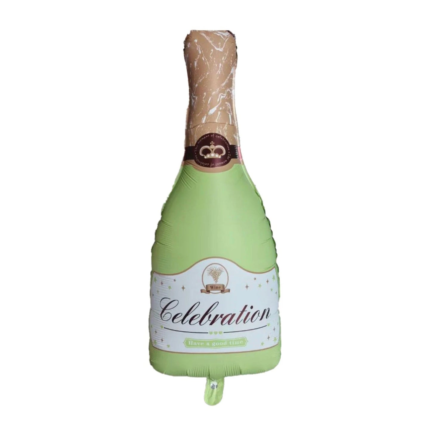 33" Matte Green Wine Bottle Mylar