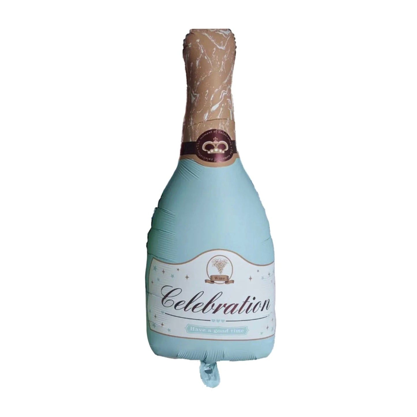 33" Matte Blue Wine Bottle Mylar