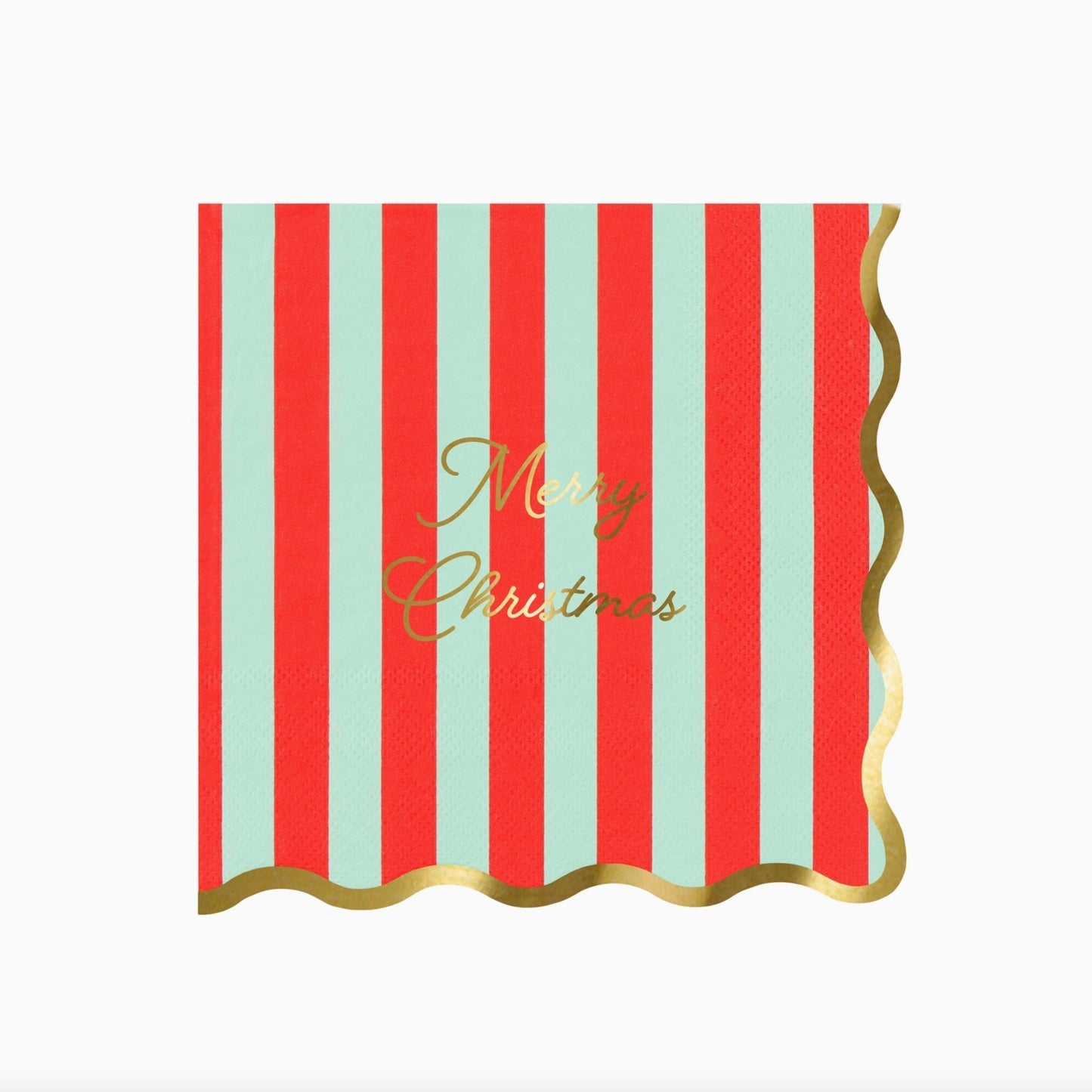 Striped Merry Christmas Large Napkins
