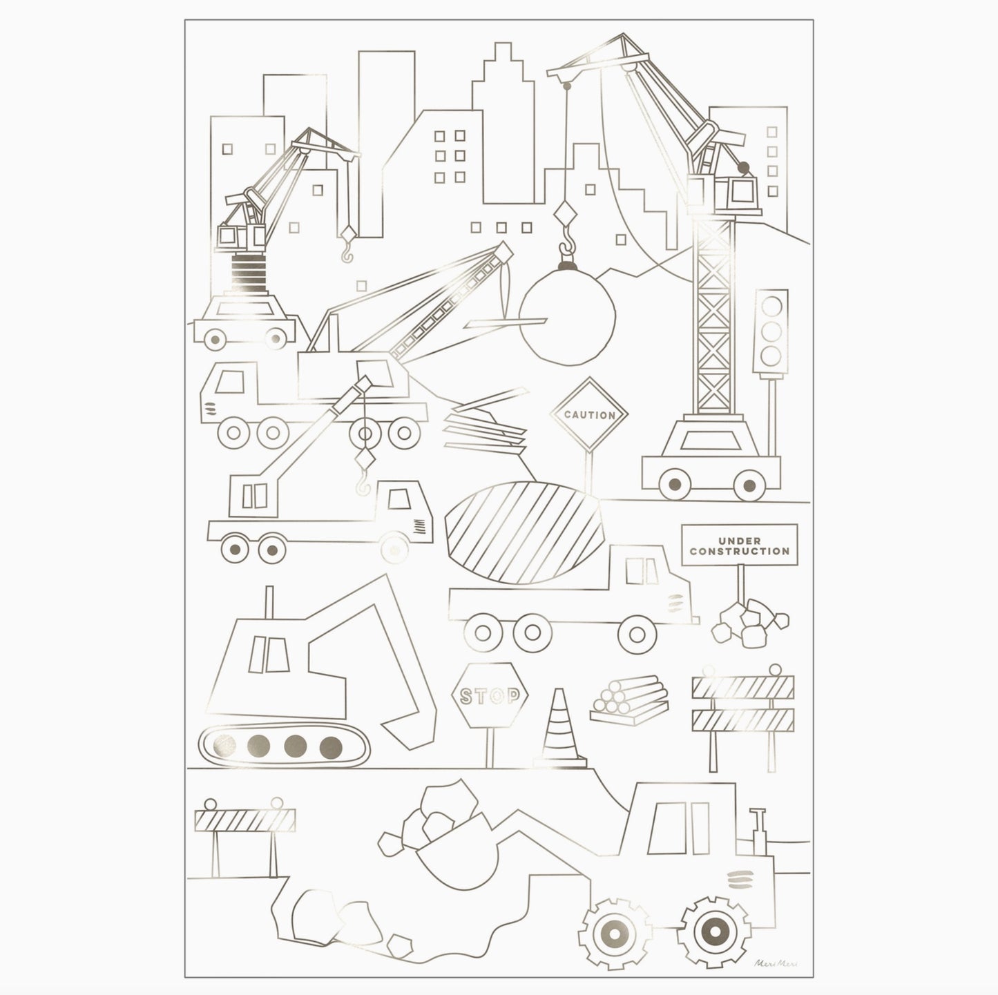 Construction Coloring Posters