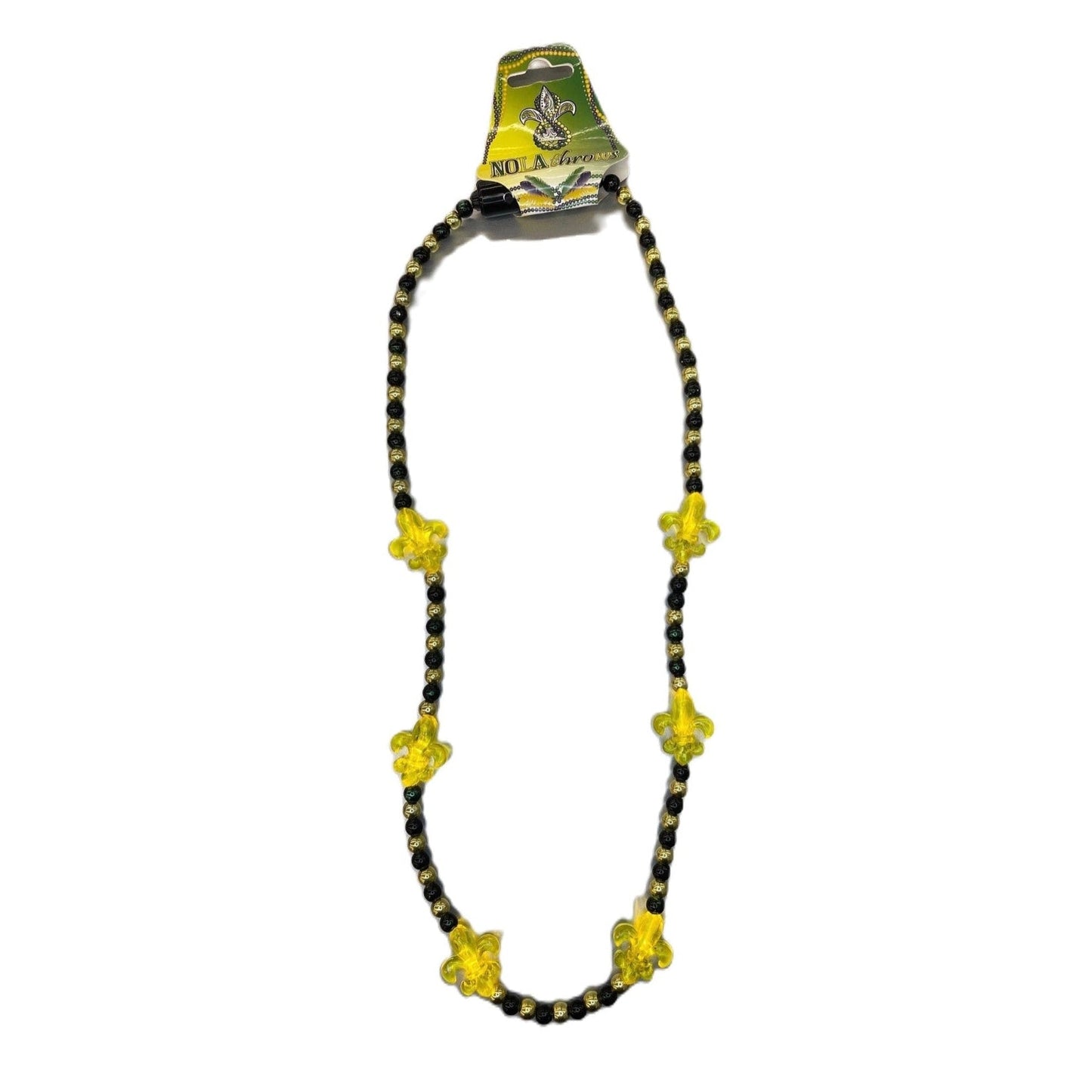 LED Black & Gold Fleur de Lis Bead