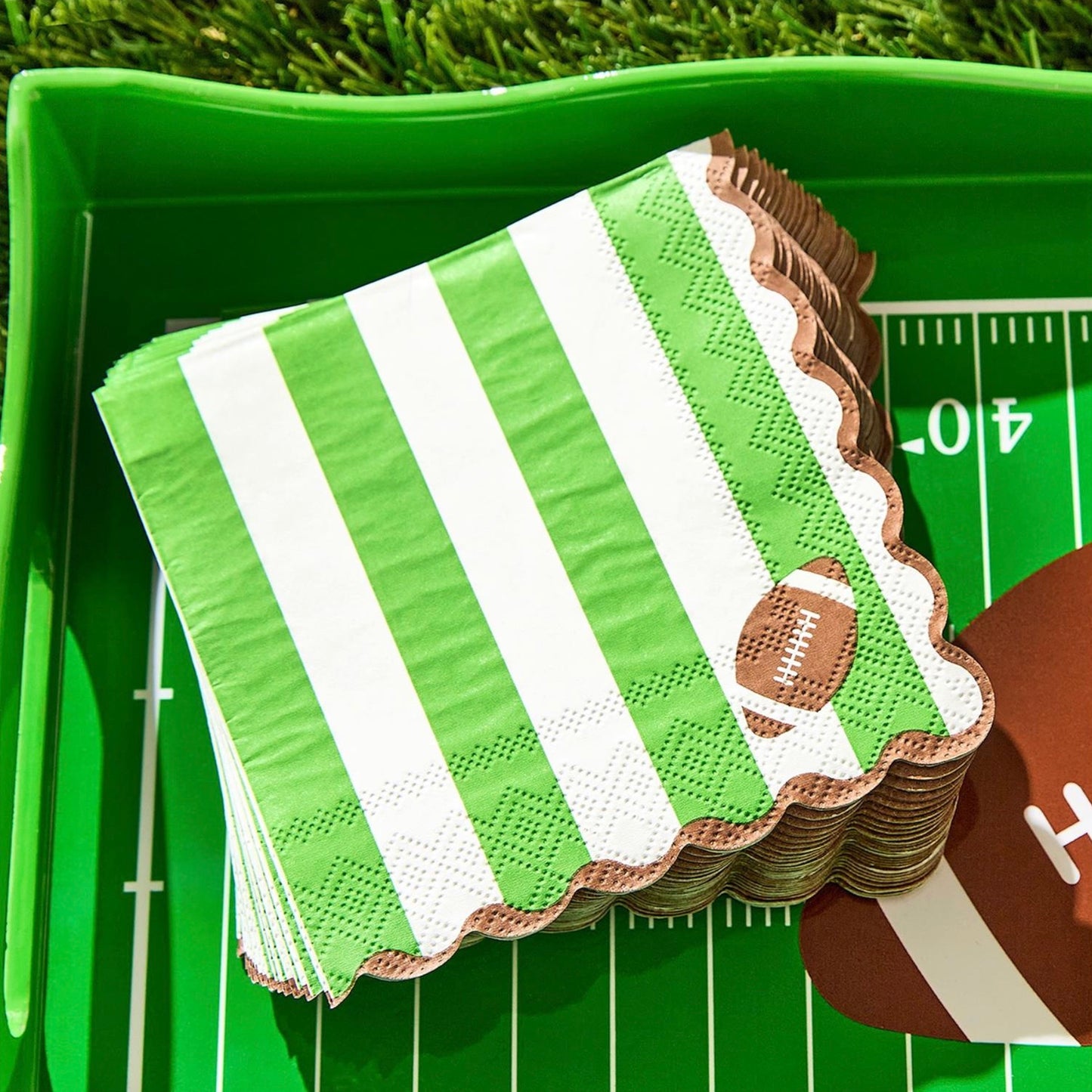 Game Day Scalloped Cocktail Napkins