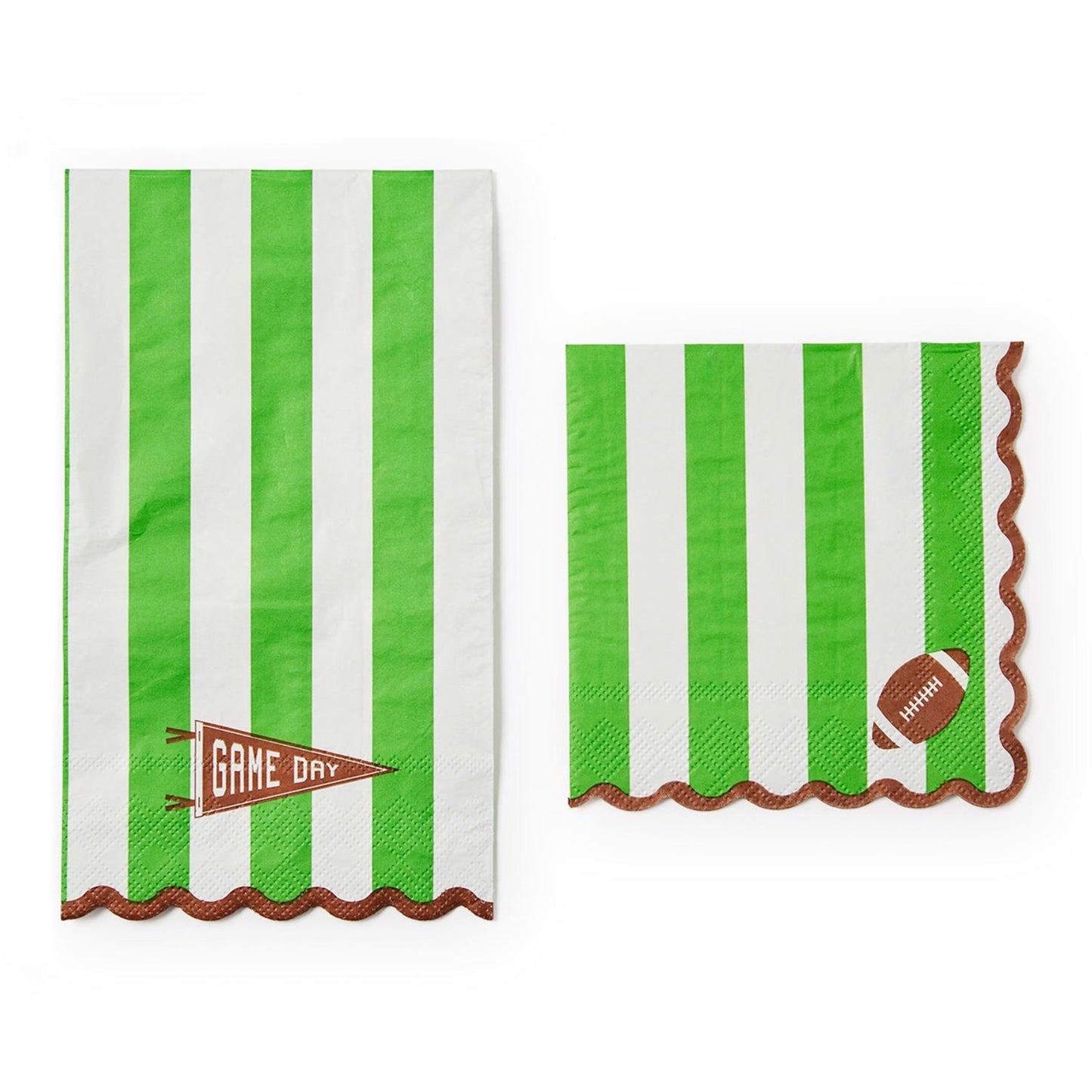 Game Day Scalloped Cocktail Napkins