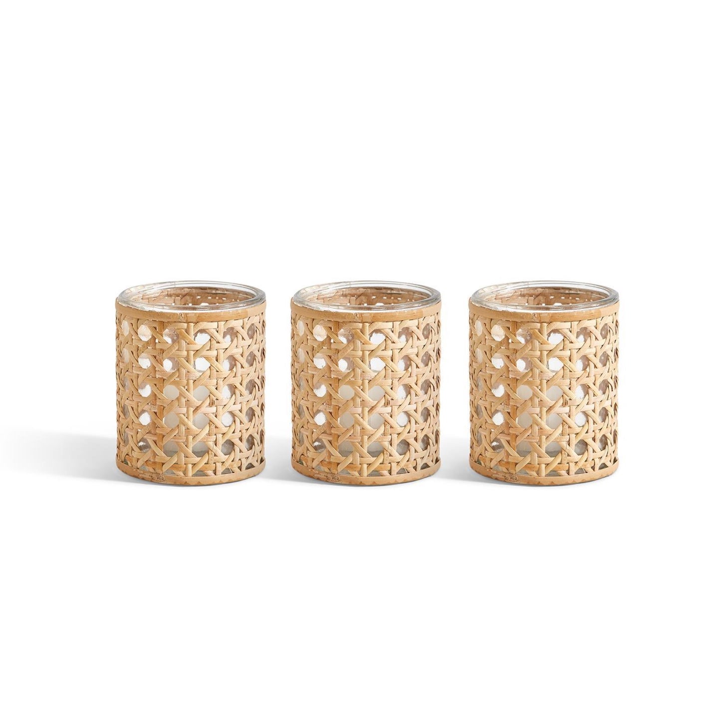 Cane Webbing Candleholder