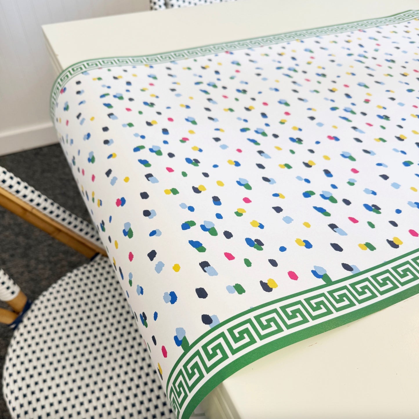 Confetti with Greek Border Table Runner