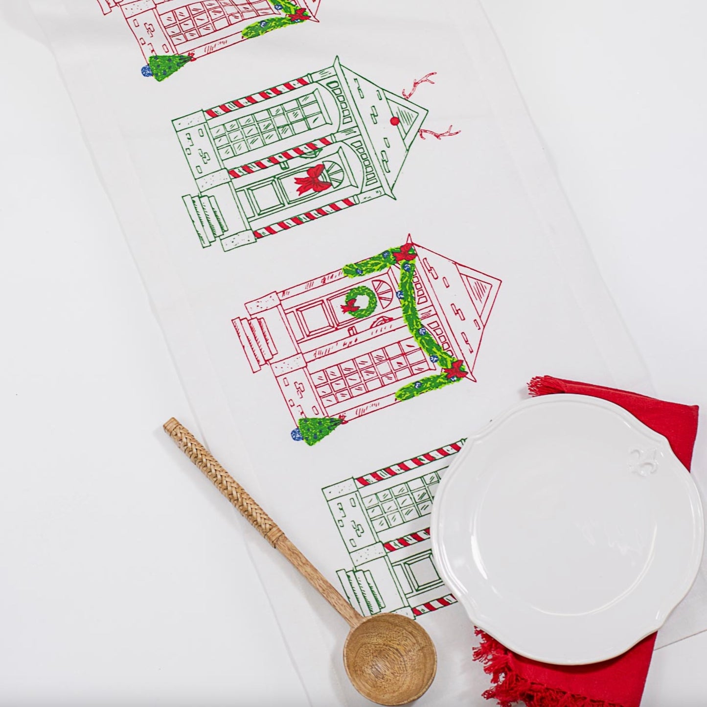 Christmas Houses Table Runner