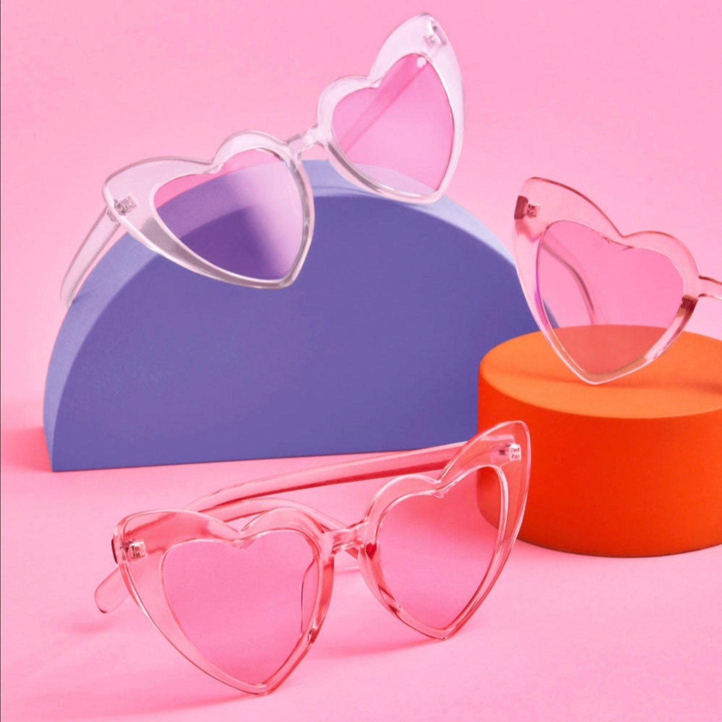 Clear Frame Cat Eye Heart Glasses
