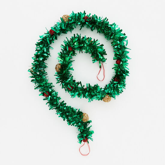 Green Tinsel Garland - 72"