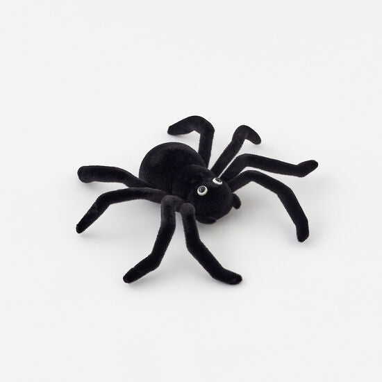 Flocked Black Spider