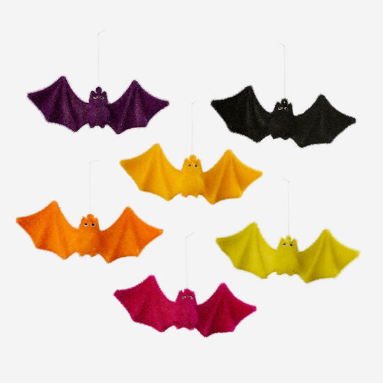 Flocked Bat Ornaments