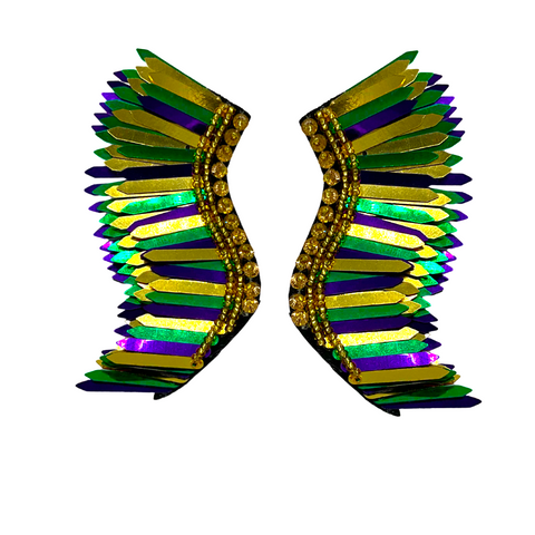 Mardi Gras Wings Earrings