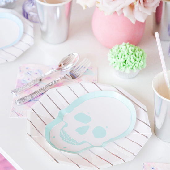 Pastel Skull Dessert Plate