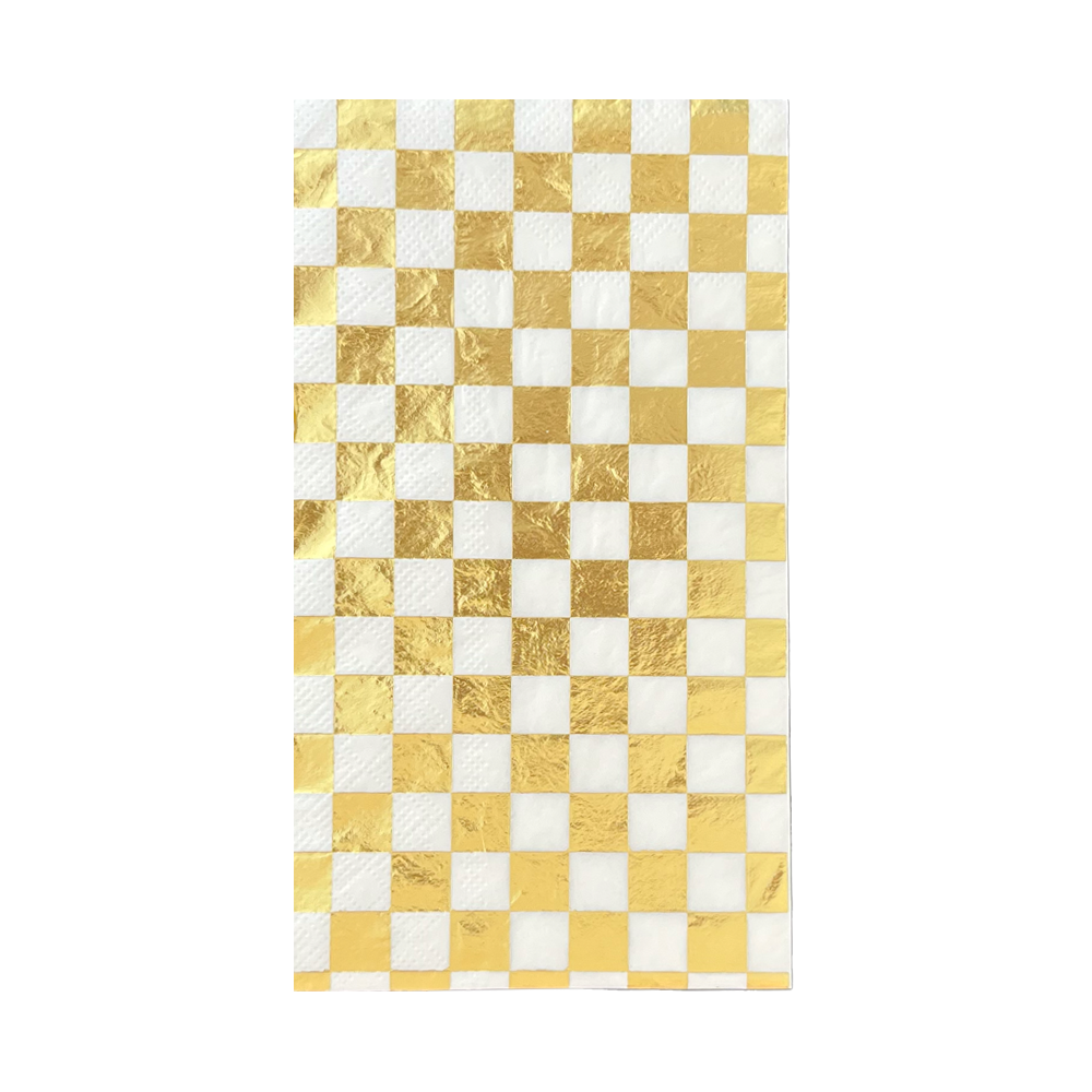 Gold Clash Check Guest Napkins