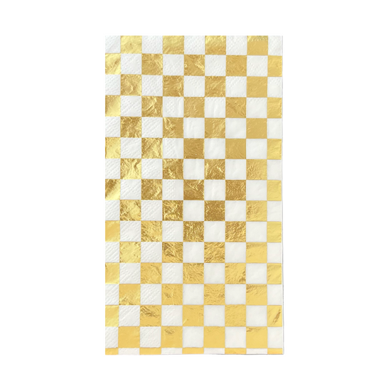 Gold Clash Check Guest Napkins