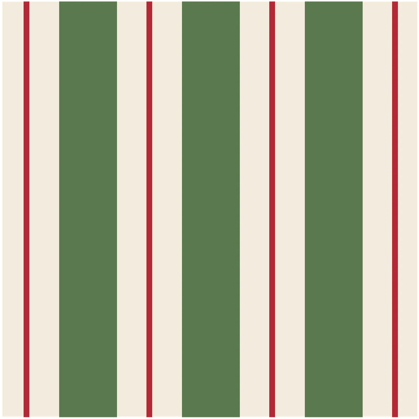 Green and Red Awning Stripe Cocktail Napkin