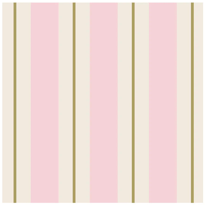 Pink and Gold Awning Stripe Cocktail Napkin