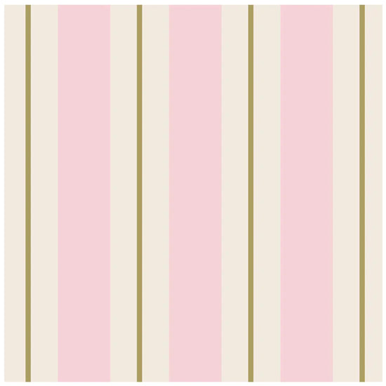 Pink and Gold Awning Stripe Cocktail Napkin