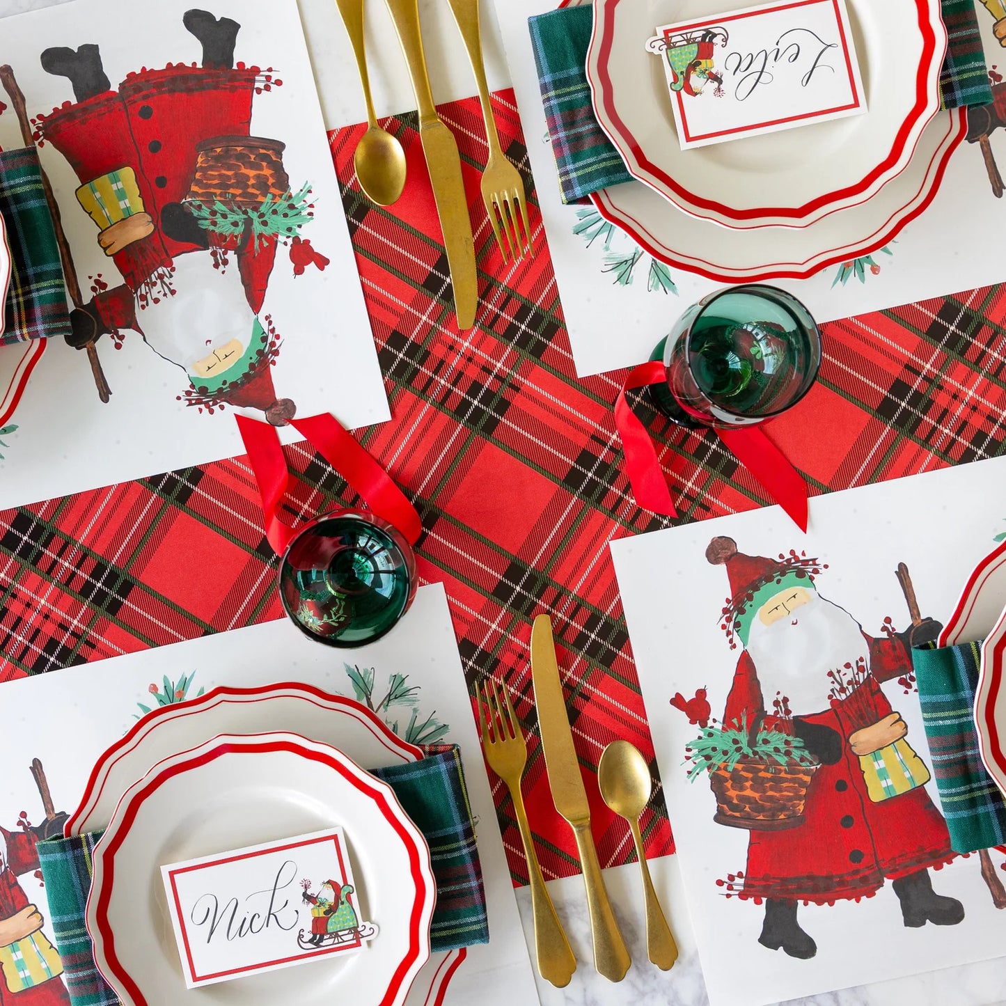 Red Plaid Table Runner