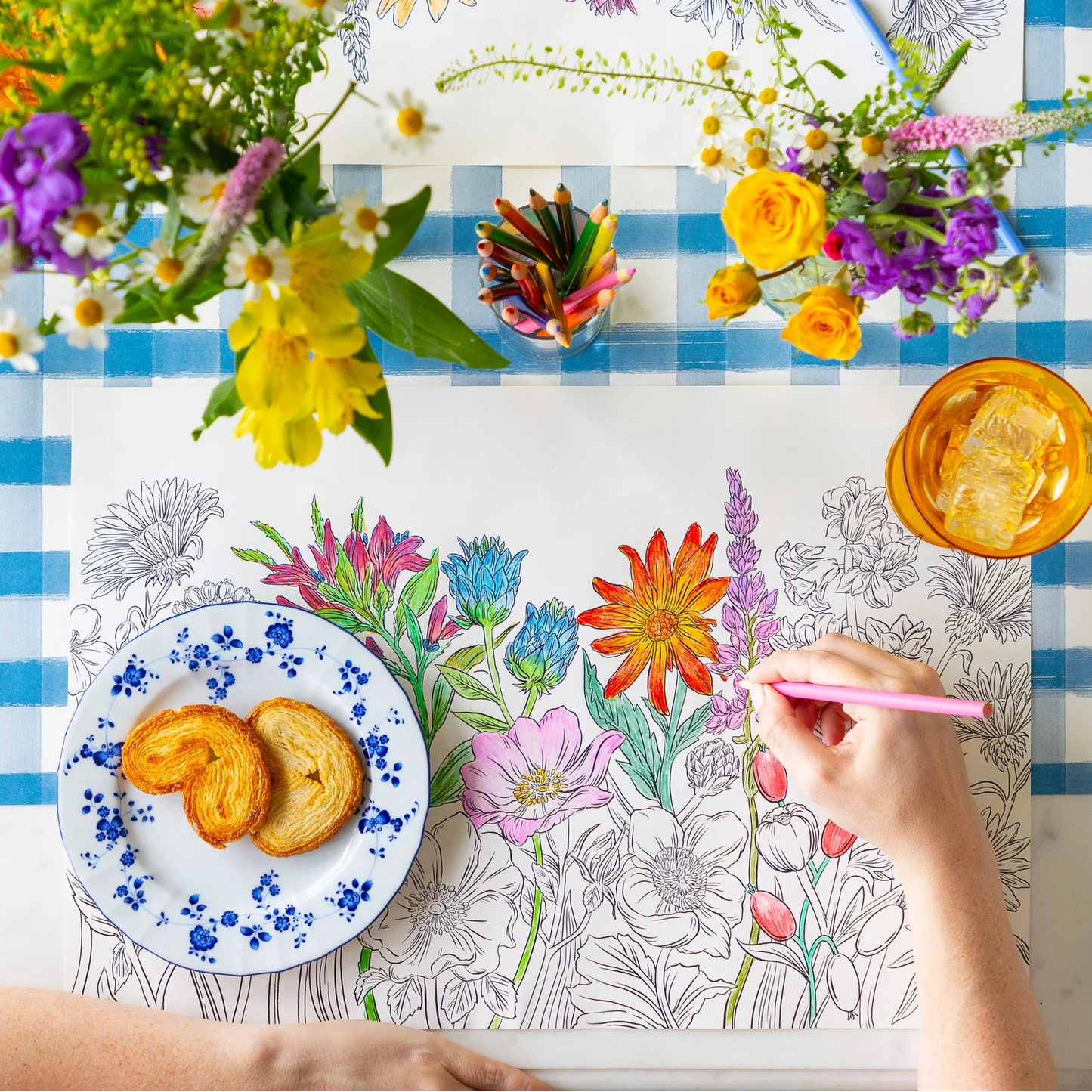 Coloring Wildflower Meadow Placemat