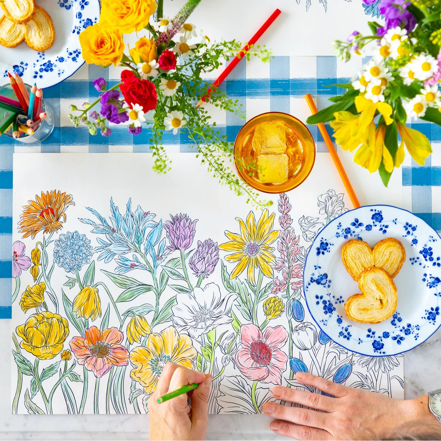 Coloring Wildflower Meadow Placemat