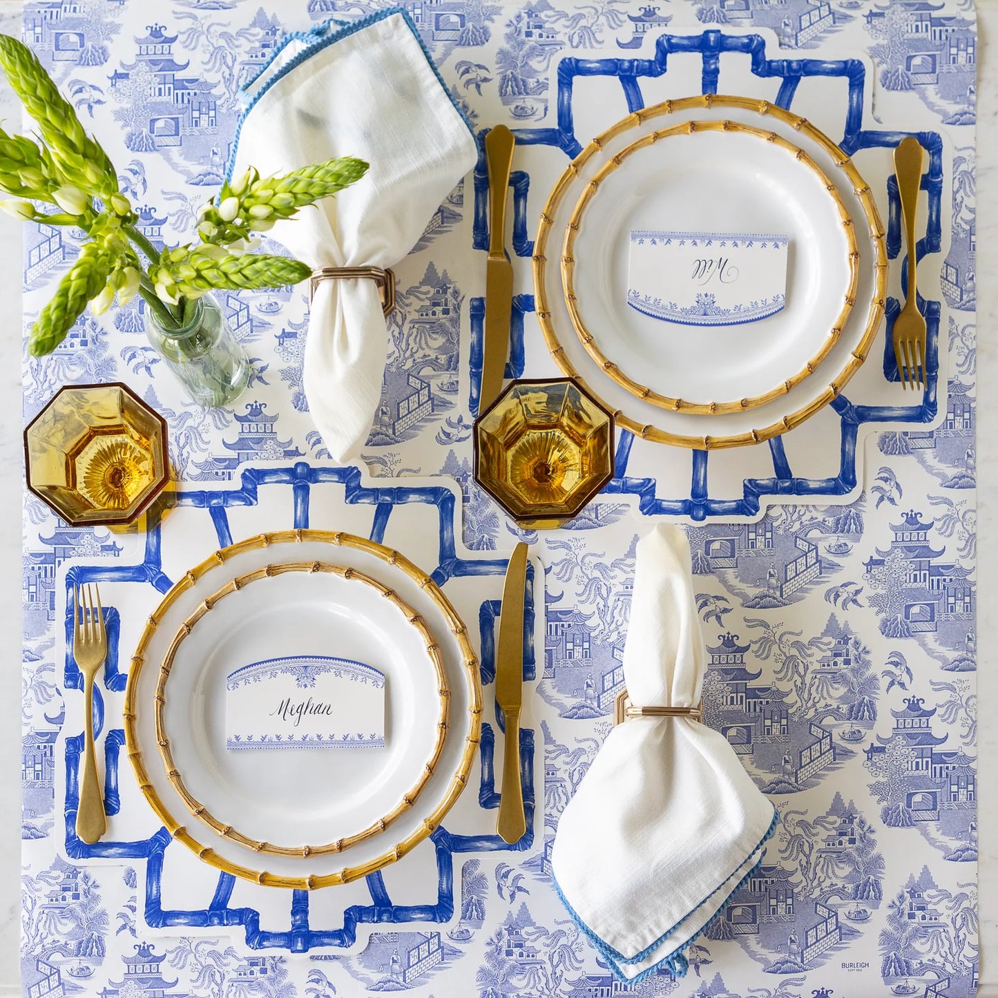 Die-cut Blue Bamboo Placemat