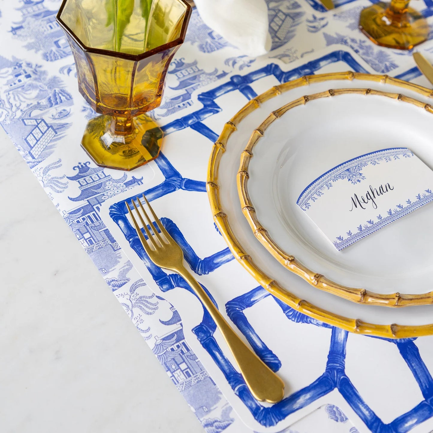 Die-cut Blue Bamboo Placemat