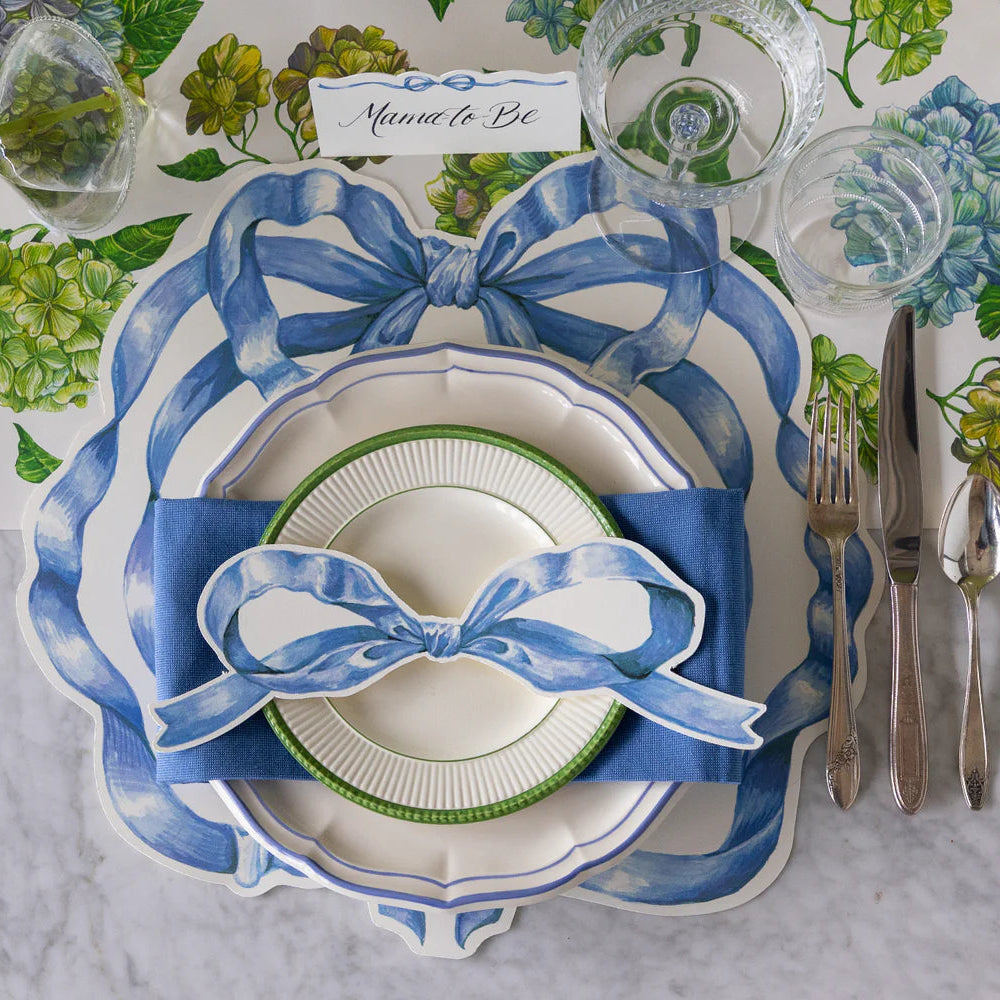 Die-cut Heirloom Blue Bow Placemat