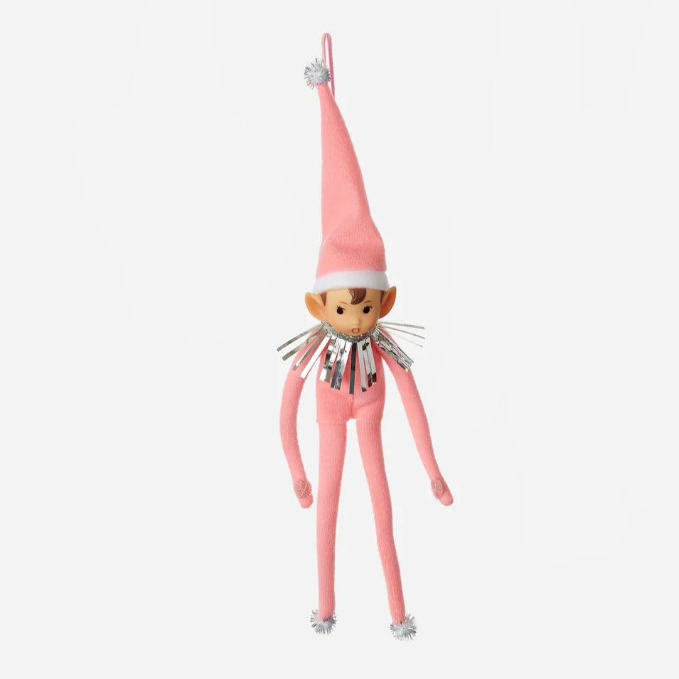 Elf Ornament - Pink/Teal