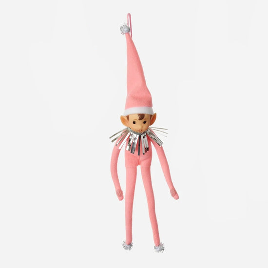 Elf Ornament - Pink/Teal