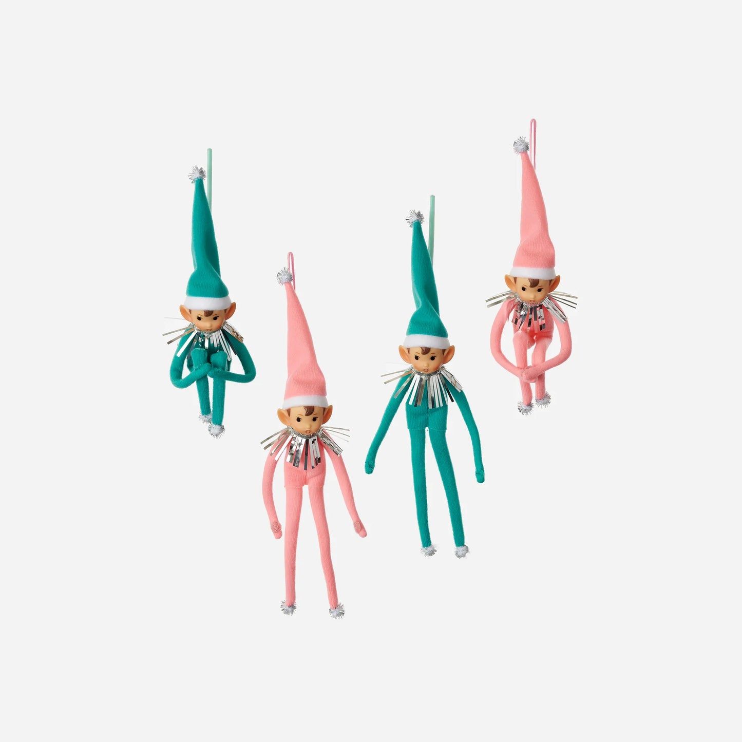 Elf Ornament - Pink/Teal