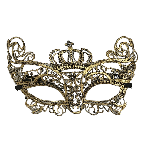 Metallic Gold Mask with Crown