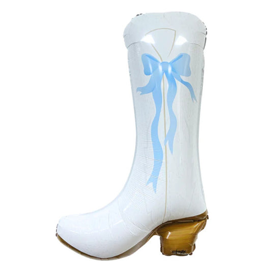30" Coquette Blue Cowboy Boot Mylar