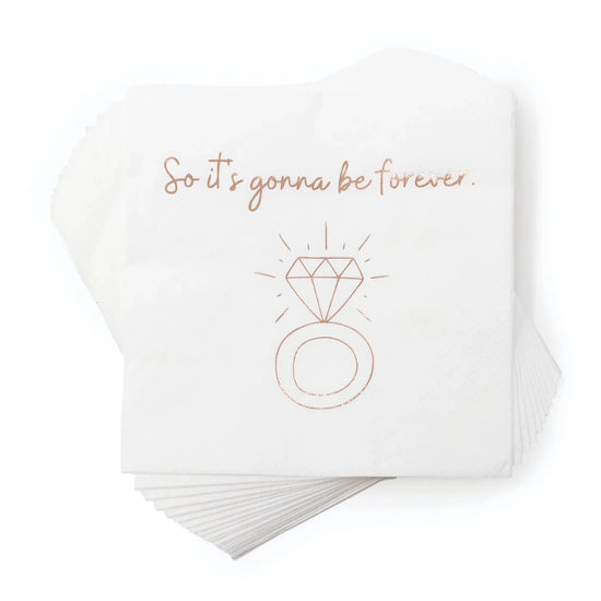 Load image into Gallery viewer, So It&amp;#39;s Gonna Be Forever Bridal Cocktail Napkins
