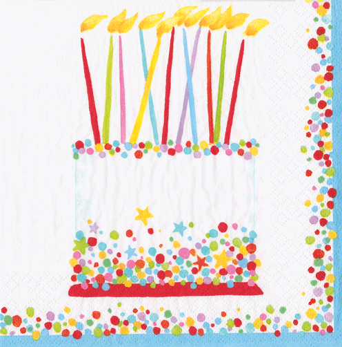Birthday Cake Luncheon Napkins