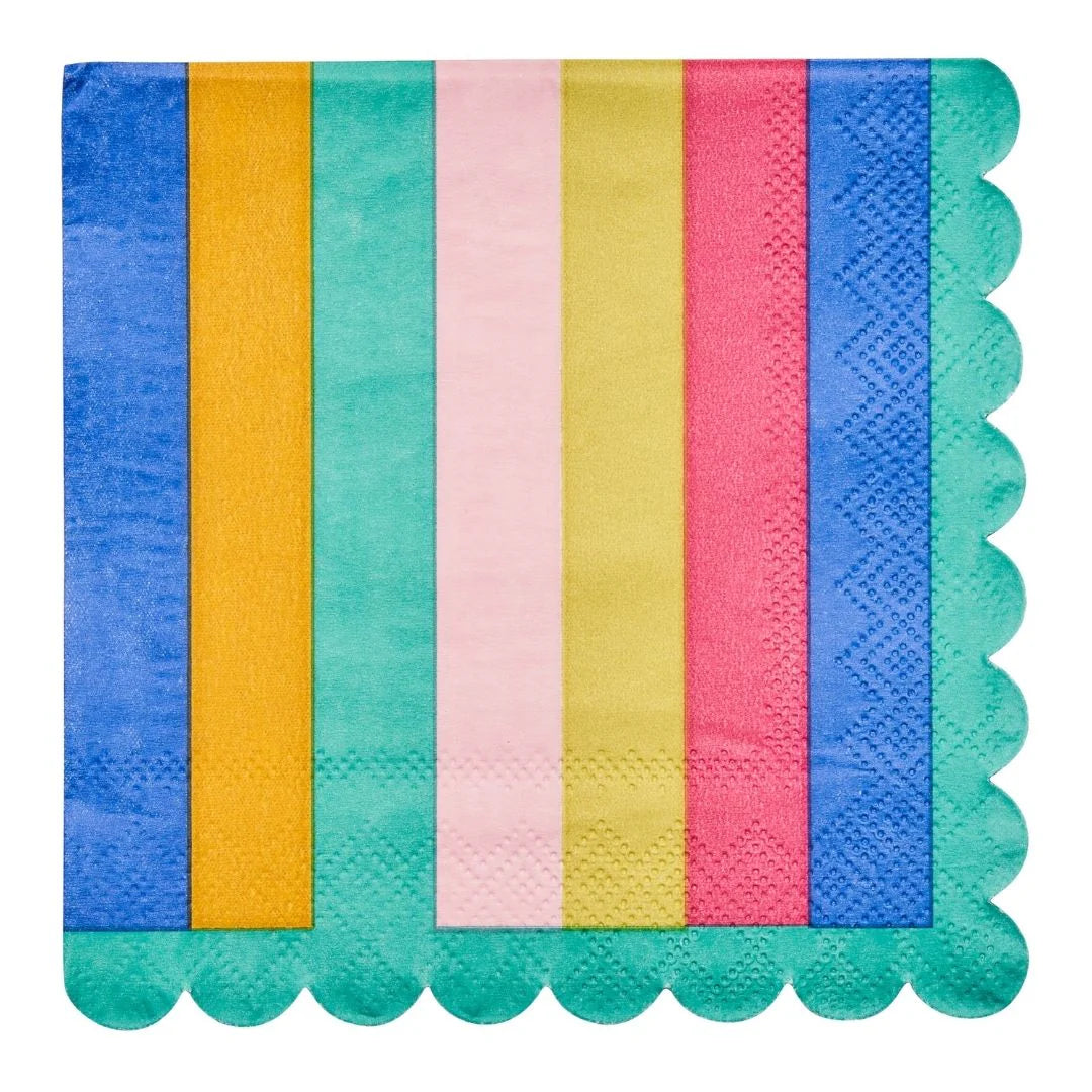Multicolor Stripe Cocktail Napkins