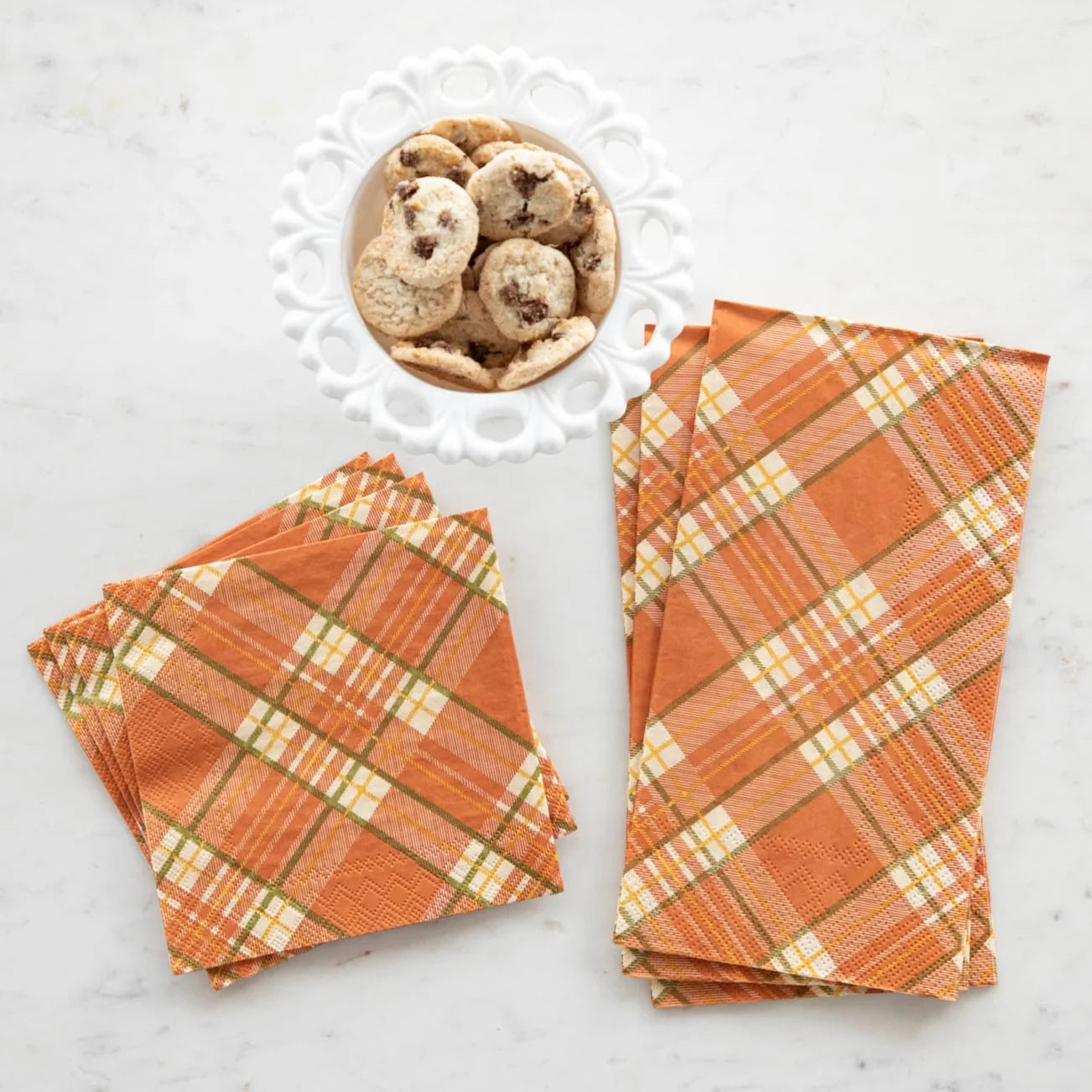 Orange Plaid Guest Towel