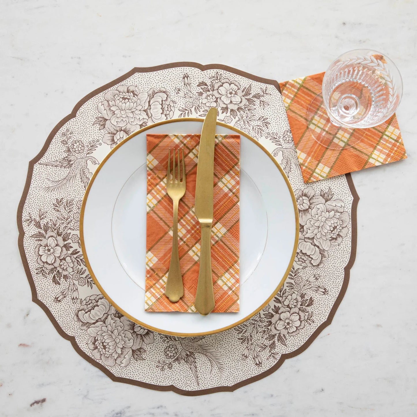 Orange Plaid Guest Towel